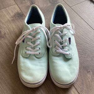 Vans mint green tennis shoes (size 9). Worn once.